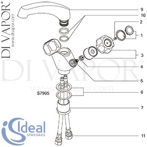 Ideal Standard Fairline Sink Mixer Kitchen Tap Spare Parts - IDL DV 218